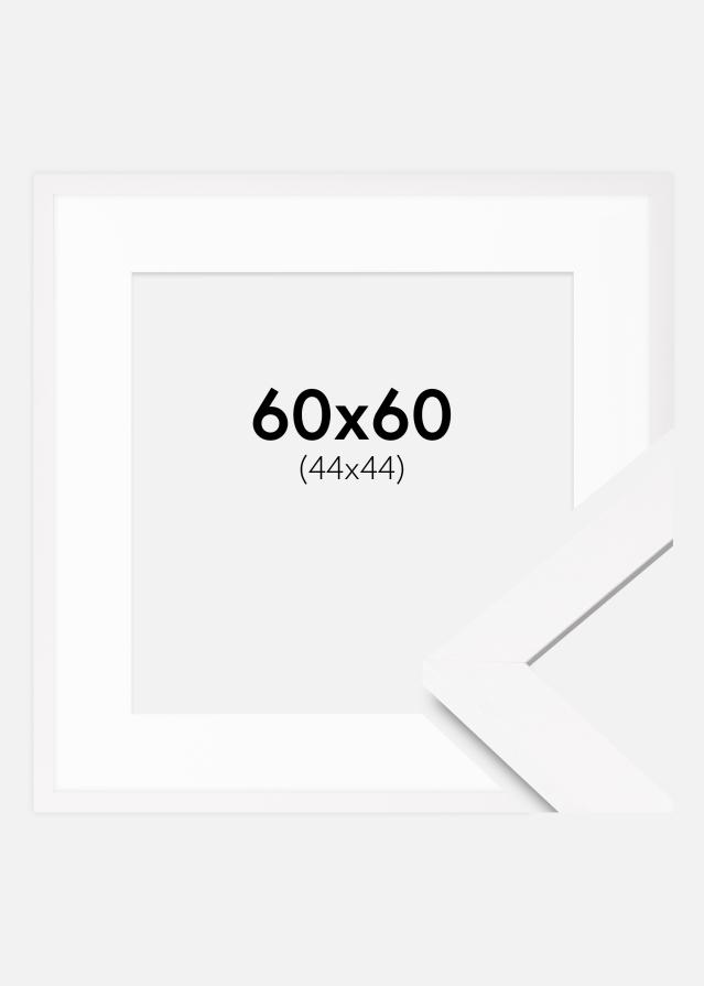 Cadre BGA Classic Blanc 60x60 cm - Passe-partout Blanc 45x45 cm