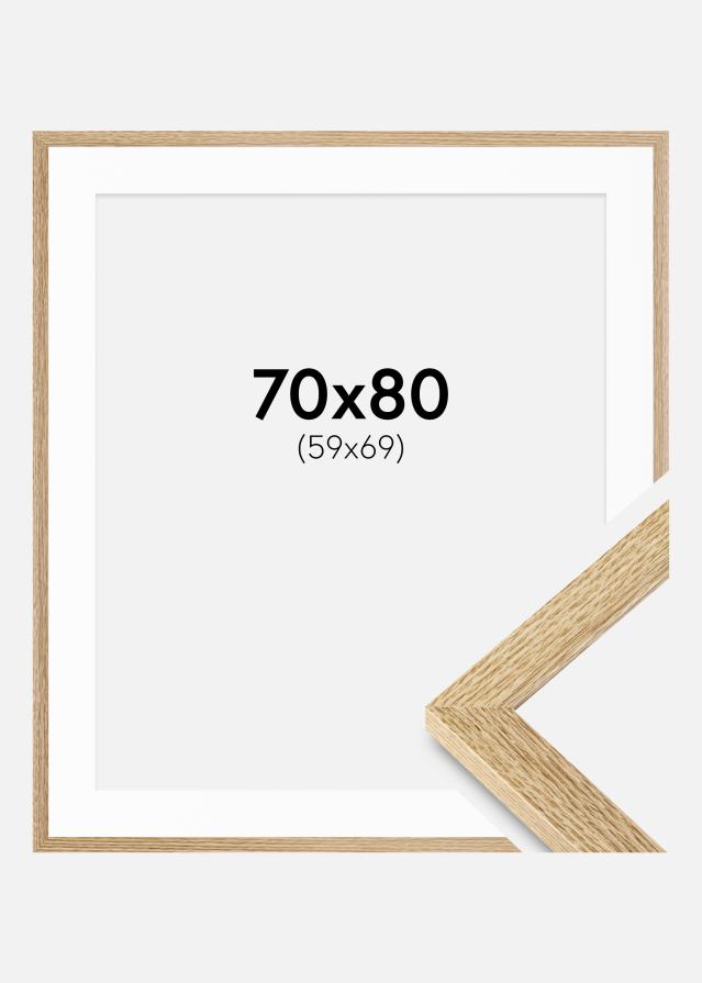 Cadre Selection Chêne 70x80 cm - Passe-partout Blanc 60x70 cm