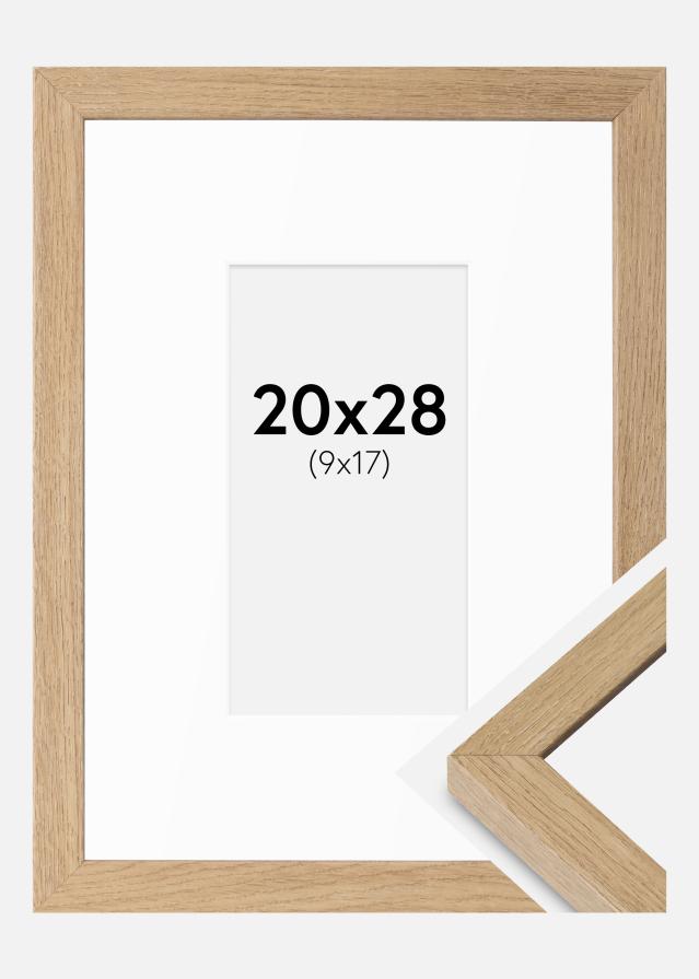 Cadre Hermes Chêne Naturel 20x28 cm - Passe-partout Blanc 10x18 cm