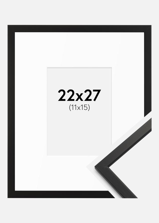 Cadre Edsbyn Noir 22x27 cm - Passe-partout Blanc 12x16 cm