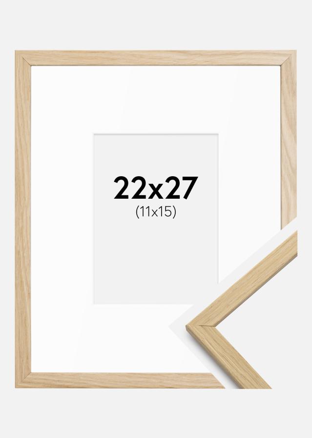 Cadre Edsbyn Chêne 22x27 cm - Passe-partout Blanc 12x16 cm