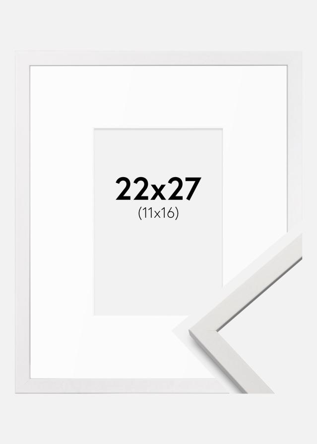 Cadre Edsbyn Blanc 22x27 cm - Passe-partout Blanc 12x17 cm