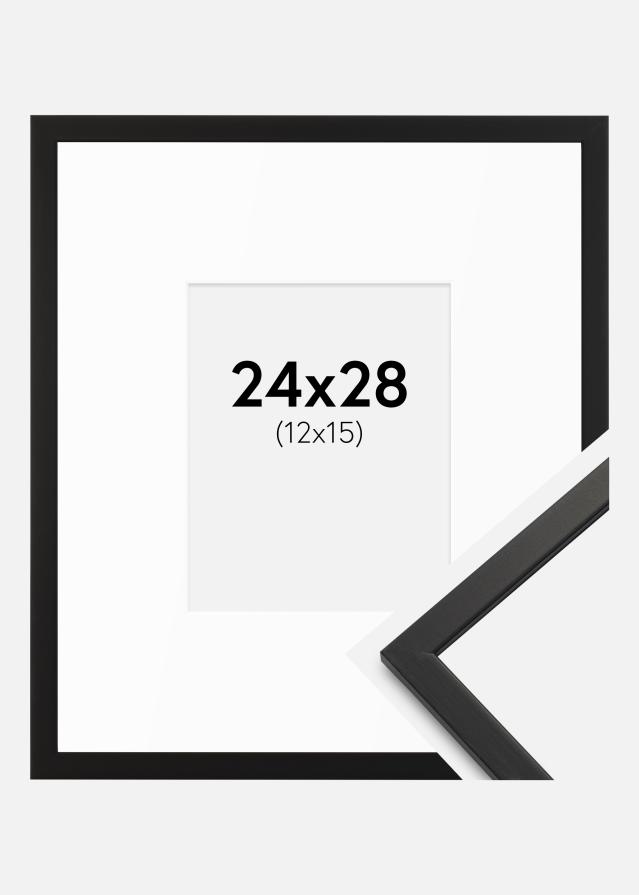 Cadre Edsbyn Noir 24x28 cm - Passe-partout Blanc 13x16 cm