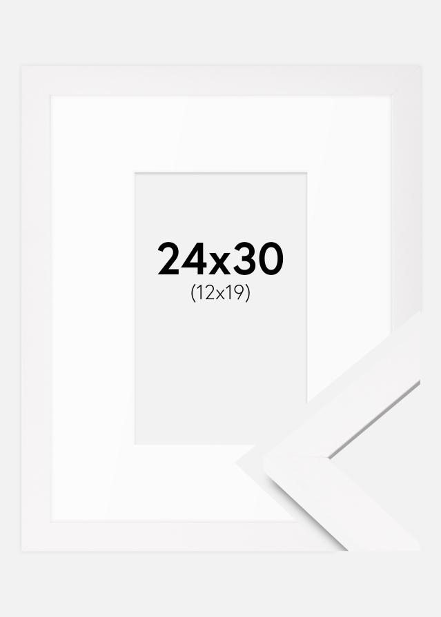 Cadre BGA Classic Blanc 24x30 cm - Passe-partout Blanc 13x20 cm