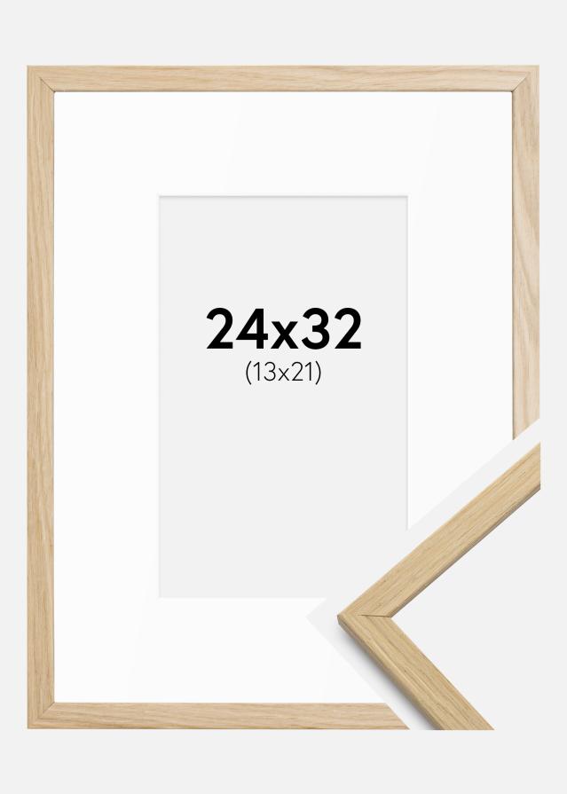 Cadre Edsbyn Chêne 24x32 cm - Passe-partout Blanc 14x22 cm