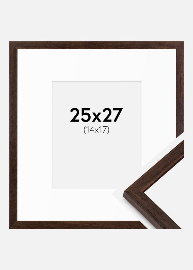 Cadre Edsbyn Noyer 25x27 cm - Passe-partout Blanc 15x18 cm