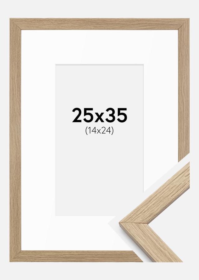 Cadre Stilren Chêne 25x35 cm - Passe-partout Blanc 15x25 cm