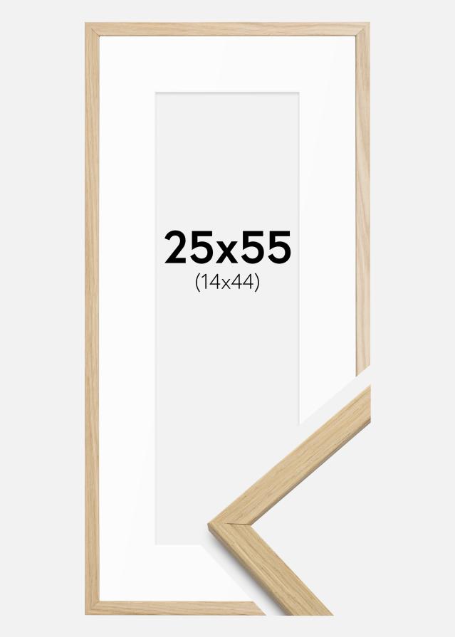 Cadre Edsbyn Chêne 25x55 cm - Passe-partout Blanc 15x45 cm