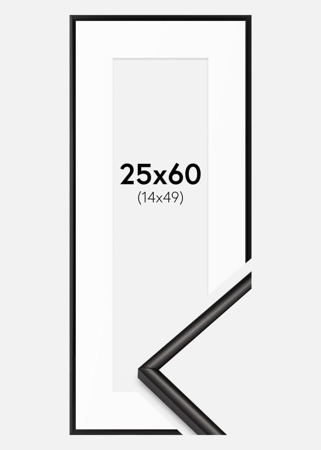 Cadre Scandi Matt Noir 25x60 cm - Passe-partout Blanc 15x50 cm