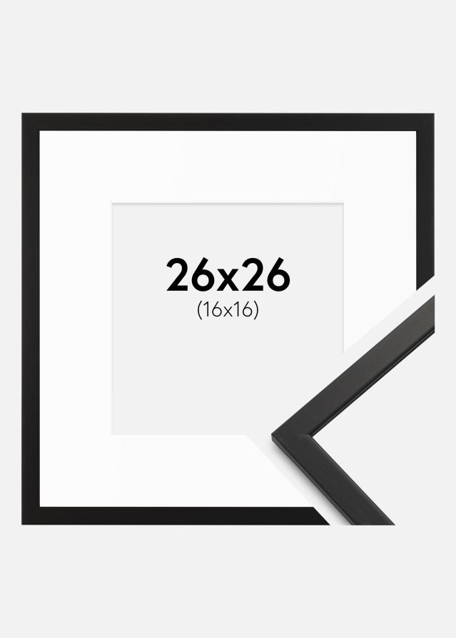 Cadre Edsbyn Noir 26x26 cm - Passe-partout Blanc 17x17 cm