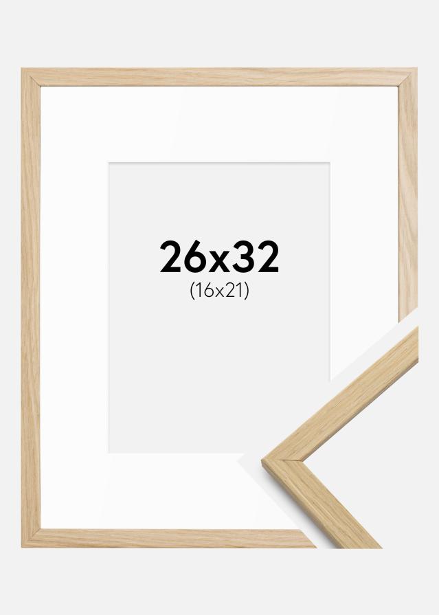 Cadre Edsbyn Chêne 26x32 cm - Passe-partout Blanc 17x22 cm