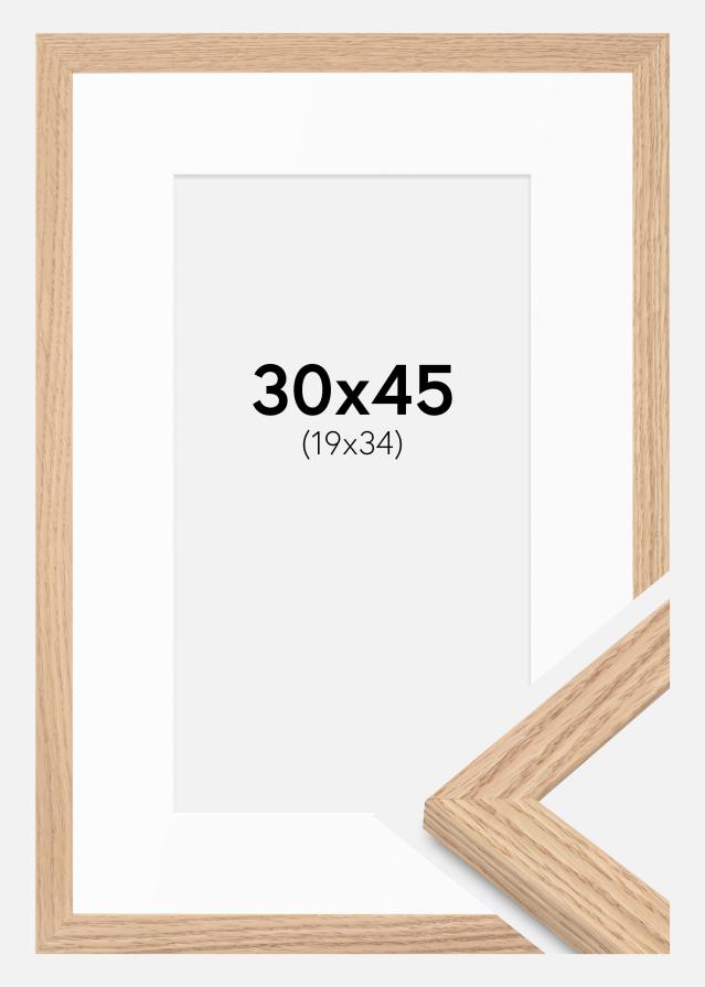 Cadre Tidlös massif Chêne 30x45 cm - Passe-partout Blanc 20x35 cm