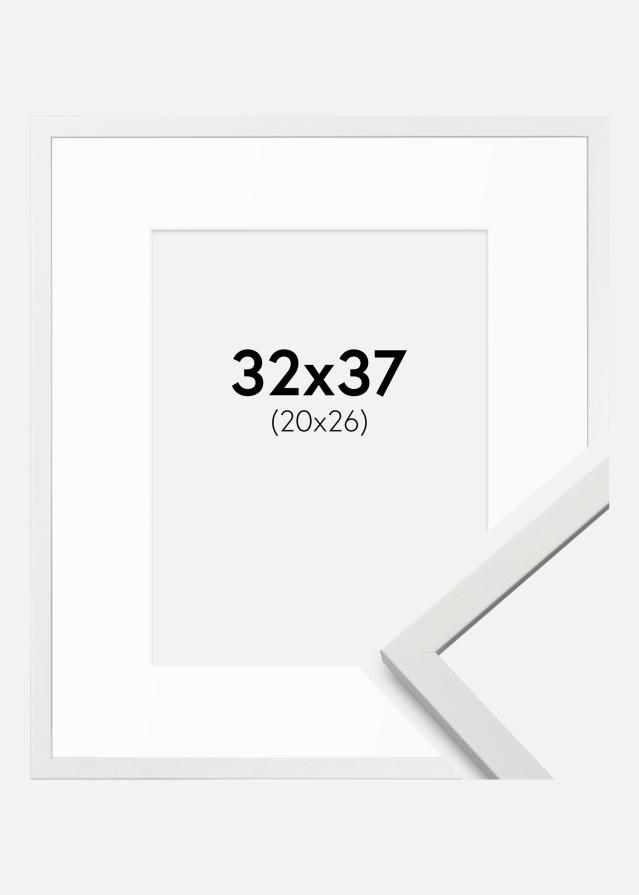 Cadre Edsbyn Blanc 32x37 cm - Passe-partout Blanc 21x27 cm