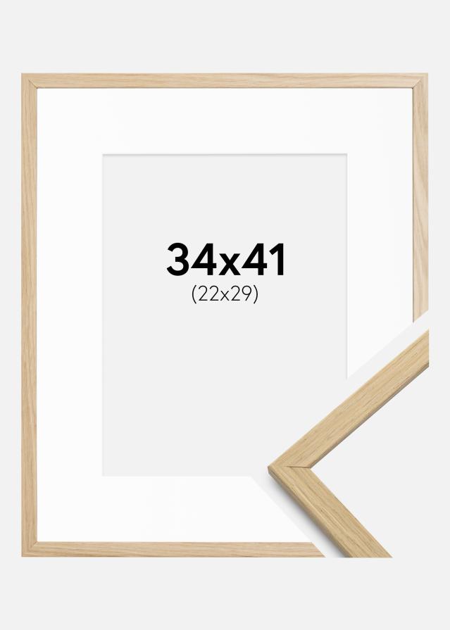 Cadre Edsbyn Chêne 34x41 cm - Passe-partout Blanc 23x30 cm
