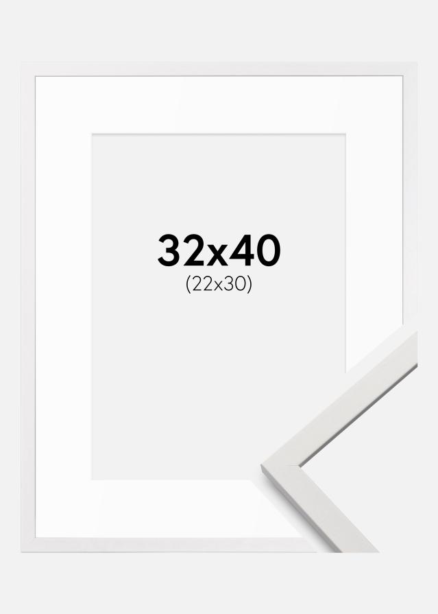 Cadre Edsbyn Blanc 32x40 cm - Passe-partout Blanc 23x31 cm