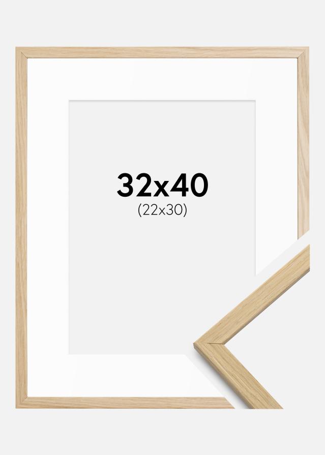 Cadre Edsbyn Chêne 32x40 cm - Passe-partout Blanc 23x31 cm