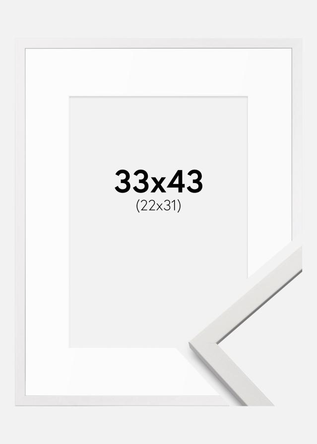 Cadre Edsbyn Blanc 33x43 cm - Passe-partout Blanc 23x32 cm
