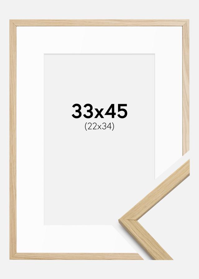 Cadre Edsbyn Chêne 33x45 cm - Passe-partout Blanc 23x35 cm