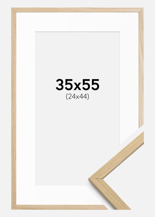 Cadre Edsbyn Chêne 35x55 cm - Passe-partout Blanc 25x45 cm
