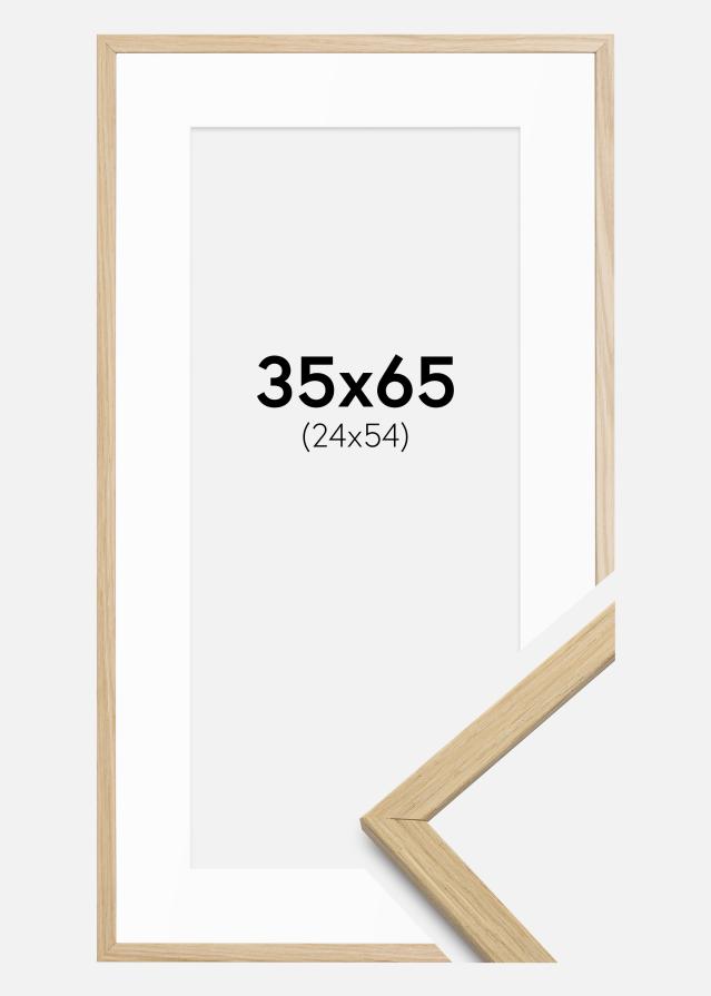 Cadre Edsbyn Chêne 35x65 cm - Passe-partout Blanc 25x55 cm