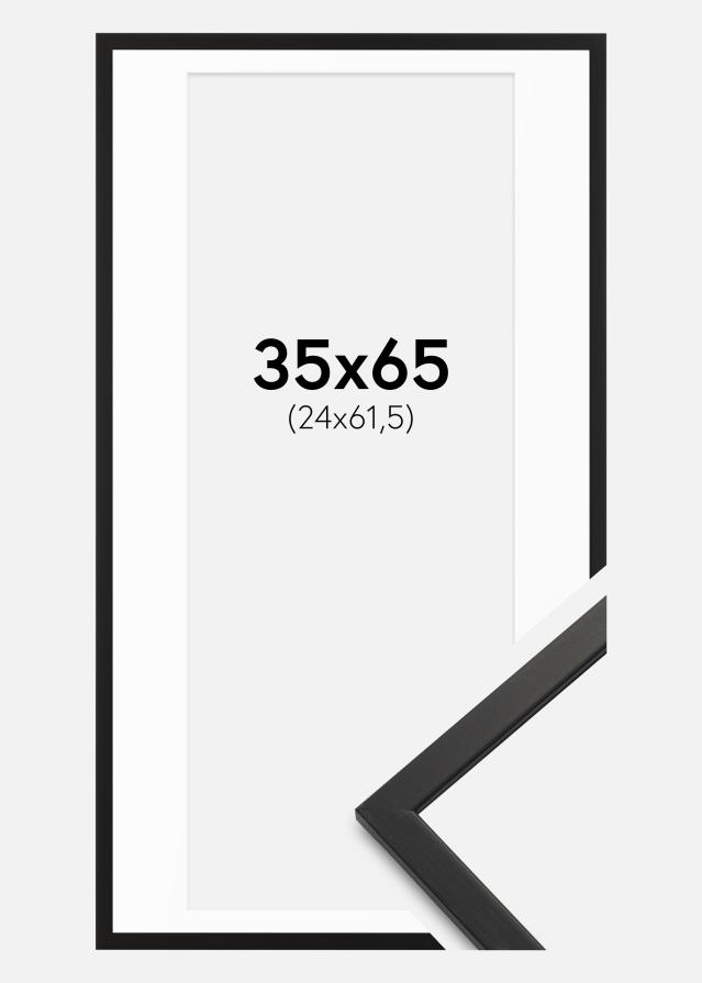 Cadre Edsbyn Noir 35x65 cm - Passe-partout Blanc 25x62,5 cm