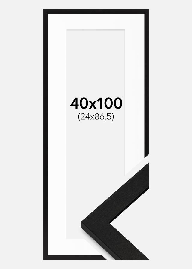 Cadre BGA Classic Noir 40x100 cm - Passe-partout Blanc 25x87,5 cm