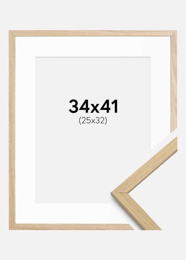 Cadre Edsbyn Chêne 34x41 cm - Passe-partout Blanc 26x33 cm