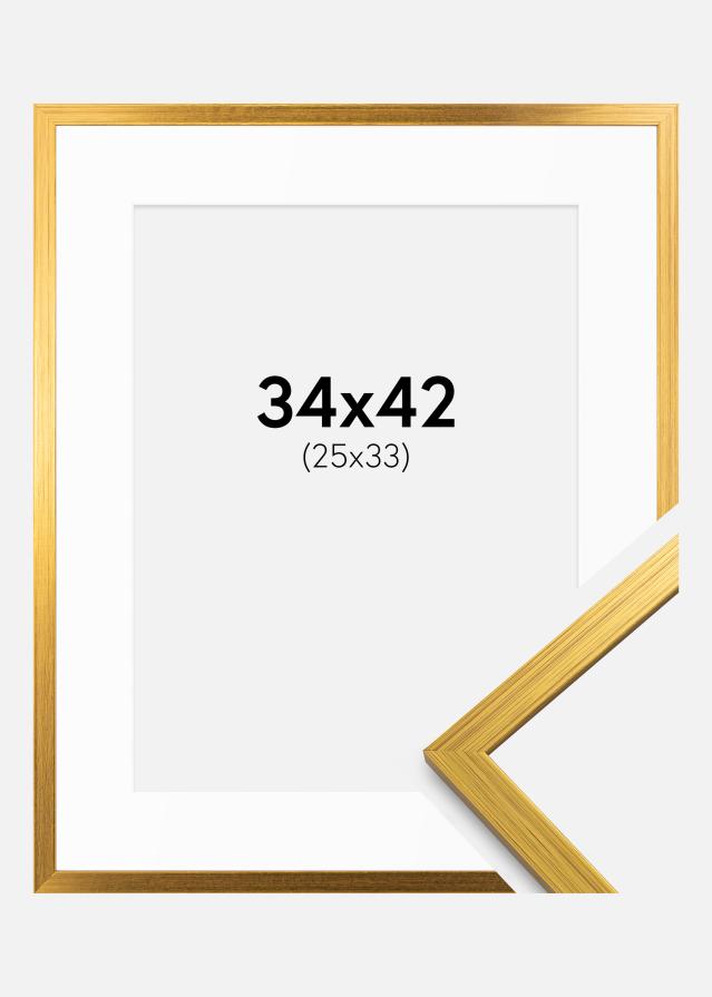 Cadre Edsbyn Or 34x42 cm - Passe-partout Blanc 26x34 cm
