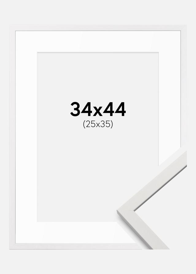 Cadre Edsbyn Blanc 34x44 cm - Passe-partout Blanc 26x36 cm