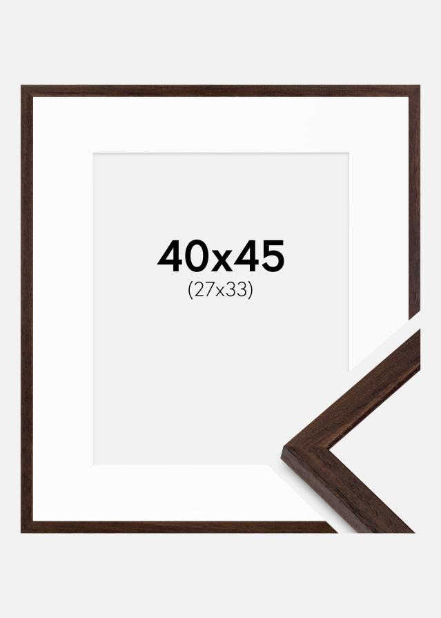Cadre Edsbyn Noyer 40x45 cm - Passe-partout Blanc 28x34 cm