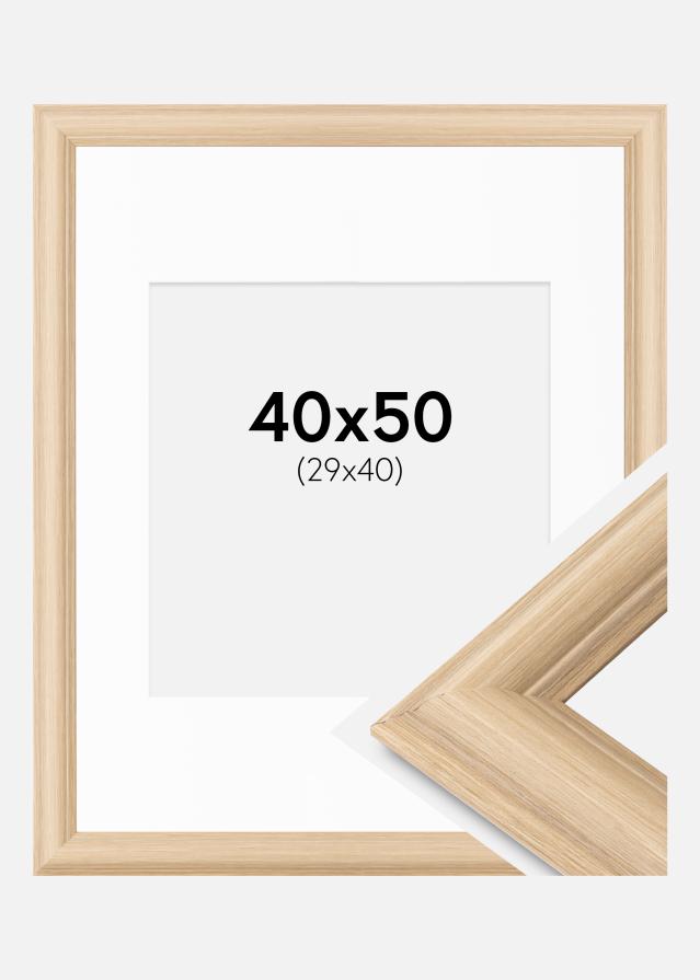 Cadre Västkusten Chêne 40x50 cm - Passe-partout Blanc 30x41 cm