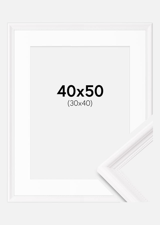 Cadre Gala Blanc 40x50 cm - Passe-partout Blanc 31x41 cm