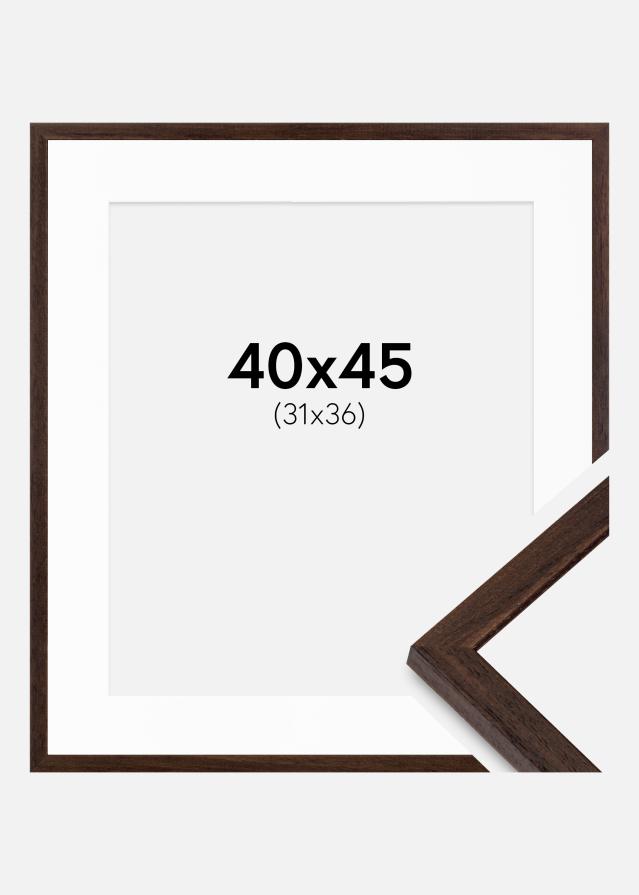 Cadre Edsbyn Noyer 40x45 cm - Passe-partout Blanc 32x37 cm
