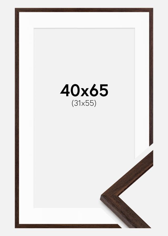 Cadre Edsbyn Noyer 40x65 cm - Passe-partout Blanc 32x56 cm