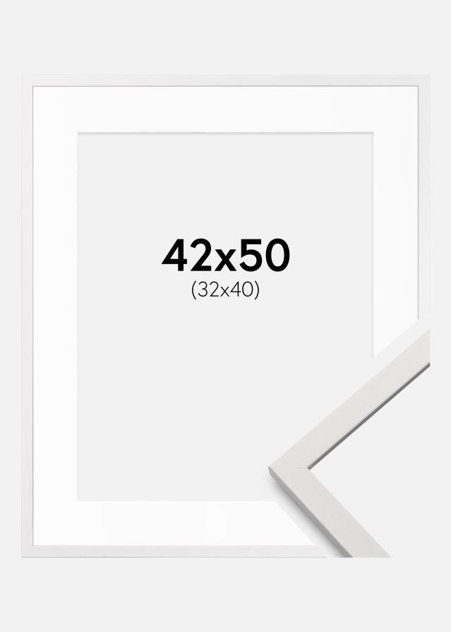 Cadre Edsbyn Blanc 42x50 cm - Passe-partout Blanc 33x41 cm