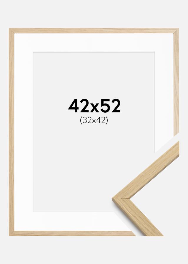 Cadre Edsbyn Chêne 42x52 cm - Passe-partout Blanc 33x43 cm