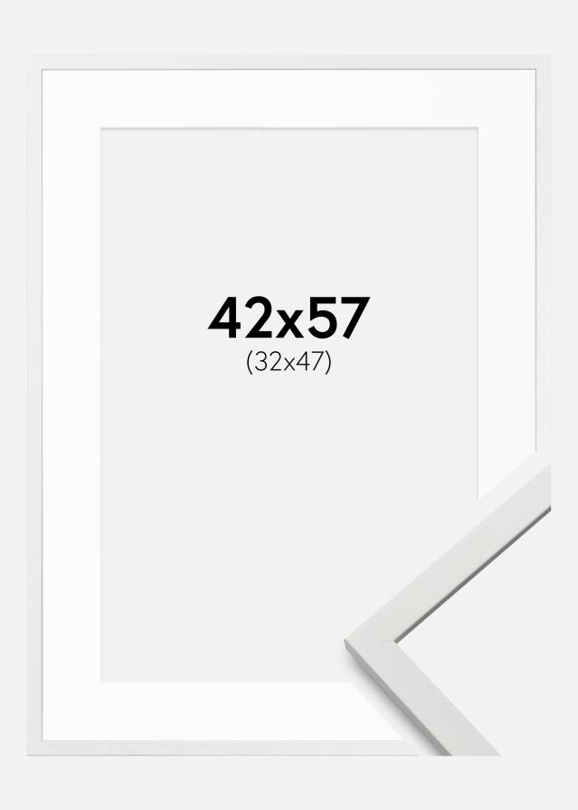 Cadre Edsbyn Blanc 42x57 cm - Passe-partout Blanc 33x48 cm