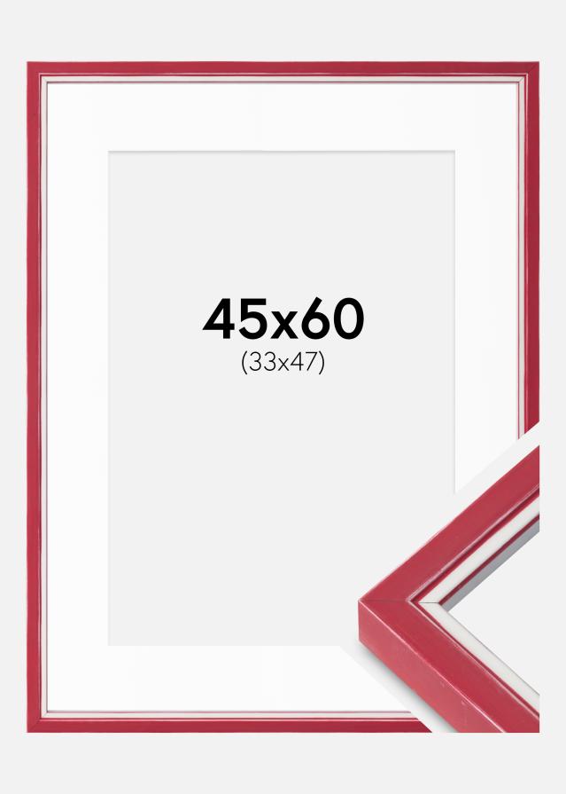 Cadre Diana Rouge 45x60 cm - Passe-partout Blanc 34x48 cm
