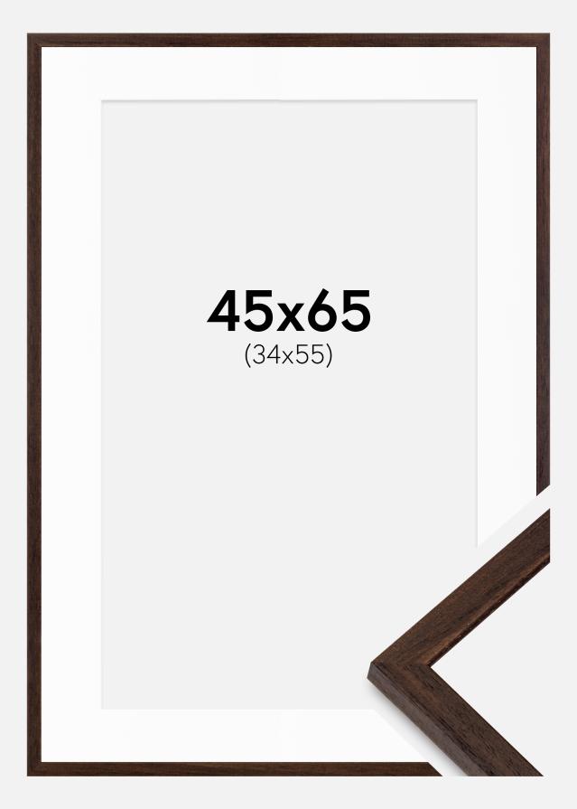 Cadre Edsbyn Noyer 45x65 cm - Passe-partout Blanc 35x56 cm