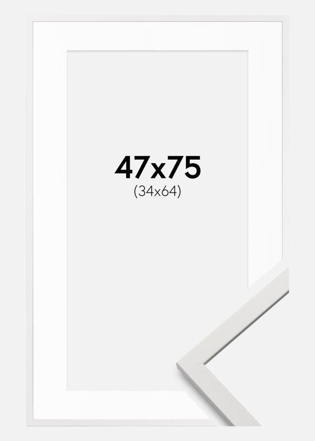 Cadre Edsbyn Blanc 47x75 cm - Passe-partout Blanc 35x65 cm