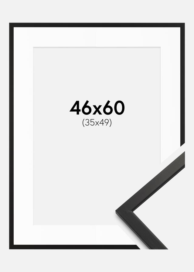 Cadre Edsbyn Noir 46x60 cm - Passe-partout Blanc 36x50 cm