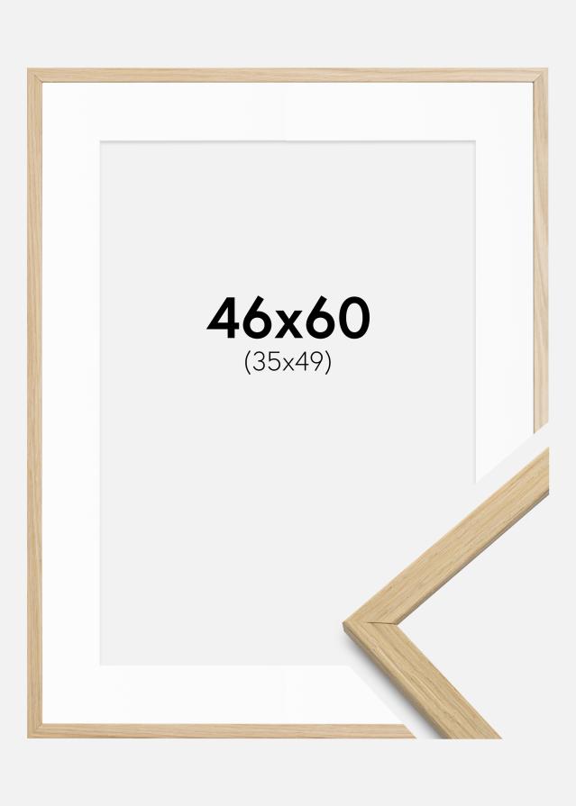 Cadre Edsbyn Chêne 46x60 cm - Passe-partout Blanc 36x50 cm