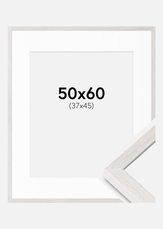 Cadre Ares Chêne Blanc 50x60 cm - Passe-partout Blanc 38x46 cm