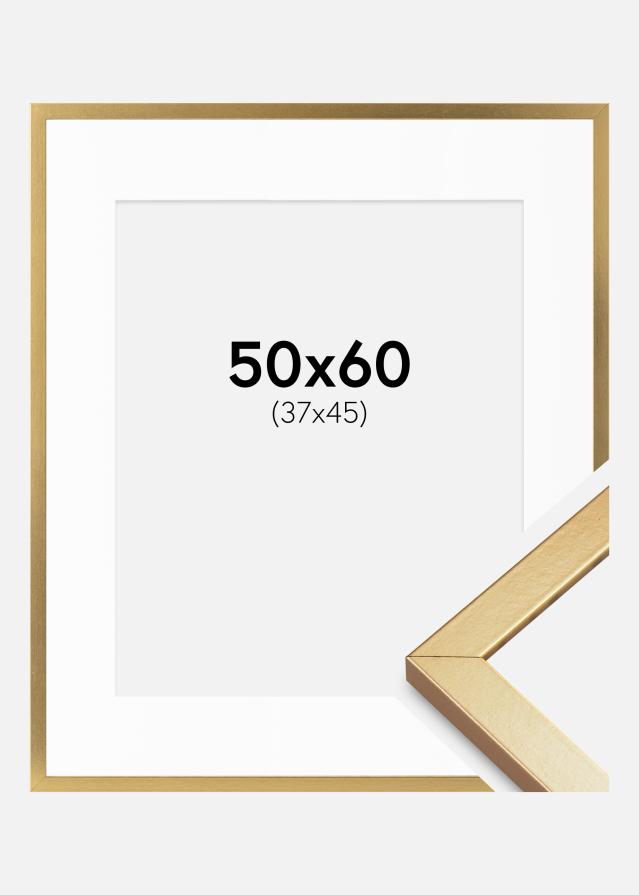 Cadre Minerva Or 50x60 cm - Passe-partout Blanc 38x46 cm