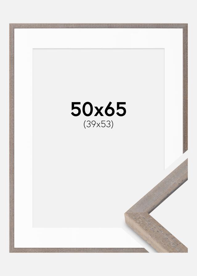 Cadre Ares Gris 50x65 cm - Passe-partout Blanc 40x54 cm