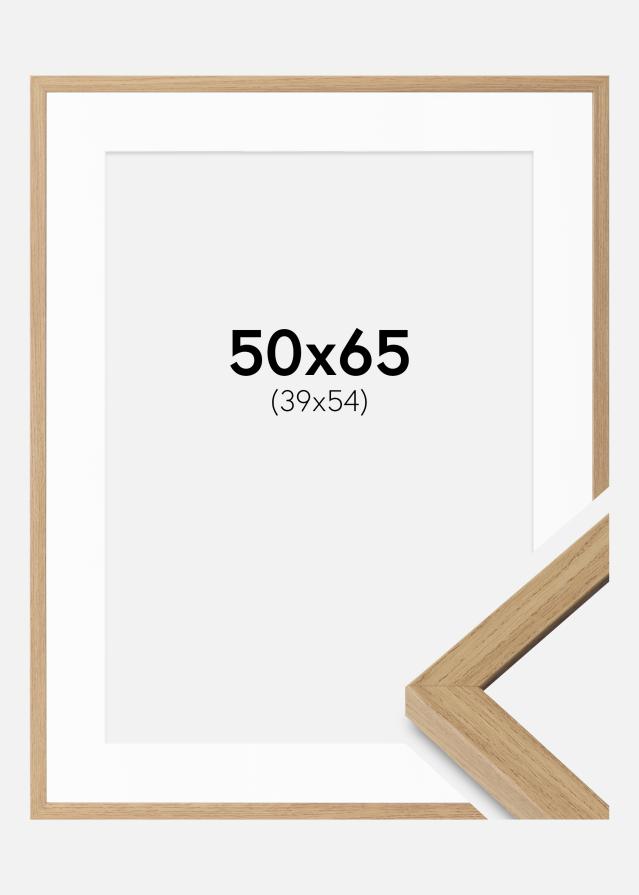 Cadre Ares Chêne Naturel 50x65 cm - Passe-partout Blanc 40x55 cm