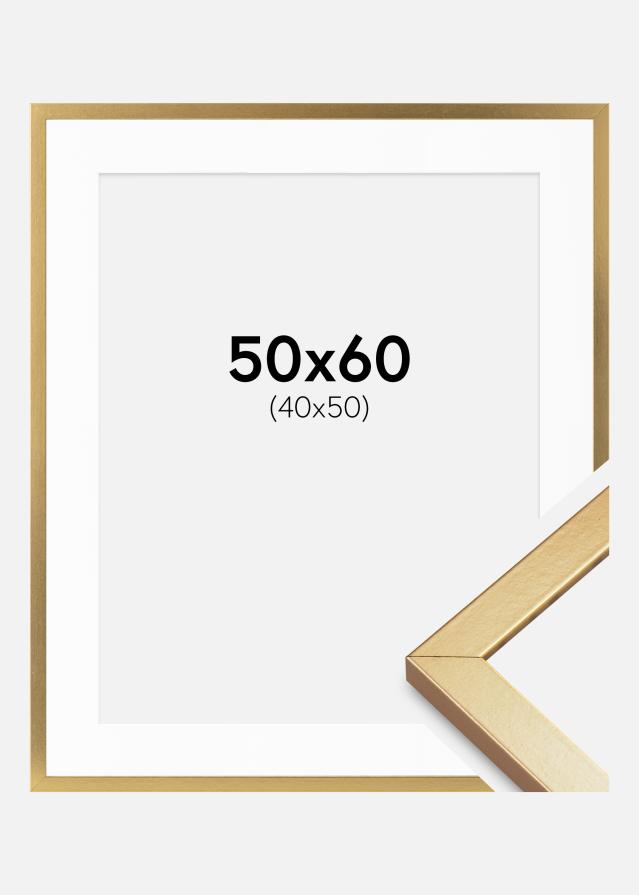 Cadre Minerva Or 50x60 cm - Passe-partout Blanc 41x51 cm