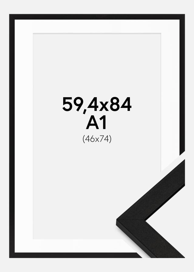 Cadre BGA Classic Noir 59,4x84 cm - Passe-partout Blanc 47x75 cm