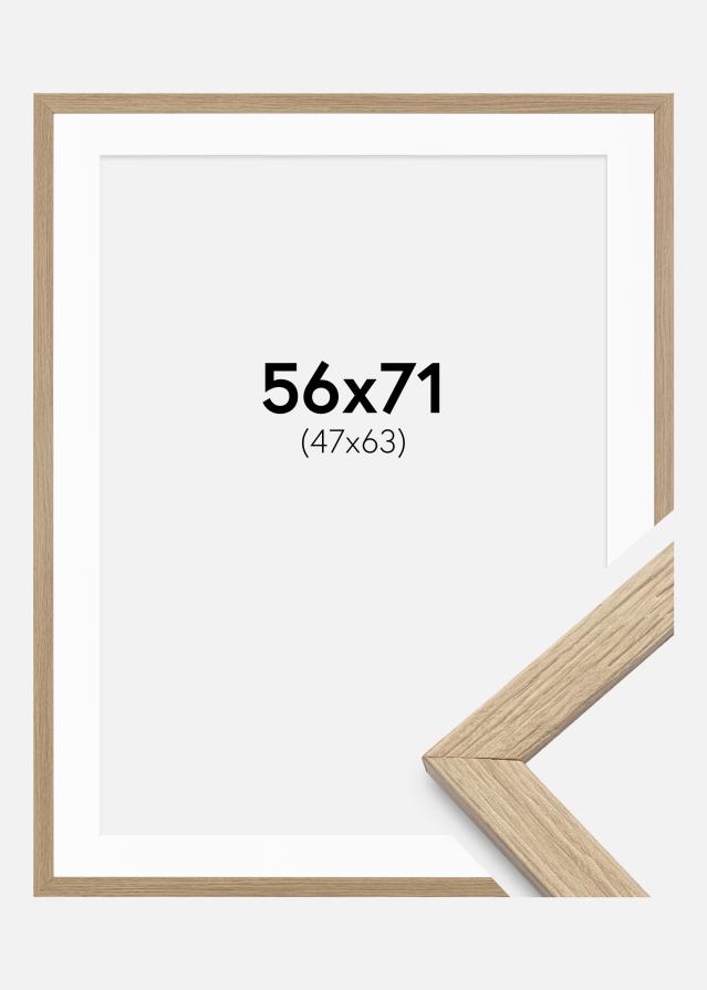 Cadre Stilren Chêne 56x71 cm - Passe-partout Blanc 48x64 cm