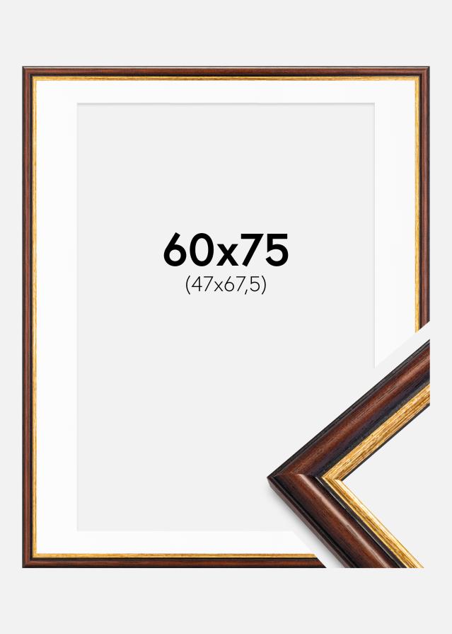 Cadre Siljan Marron 60x75 cm - Passe-partout Blanc 48x68,5 cm